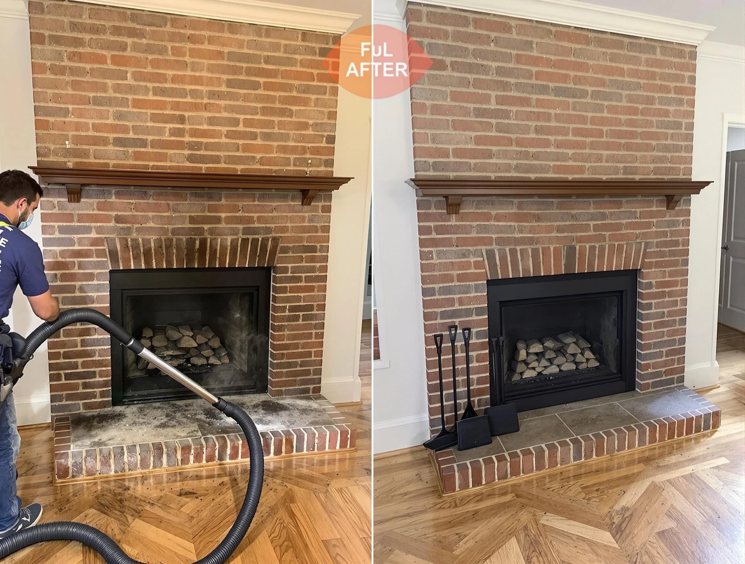 Wyncote Chimney Sweep carefully sanitizing a fireplace in Wyncote, PA