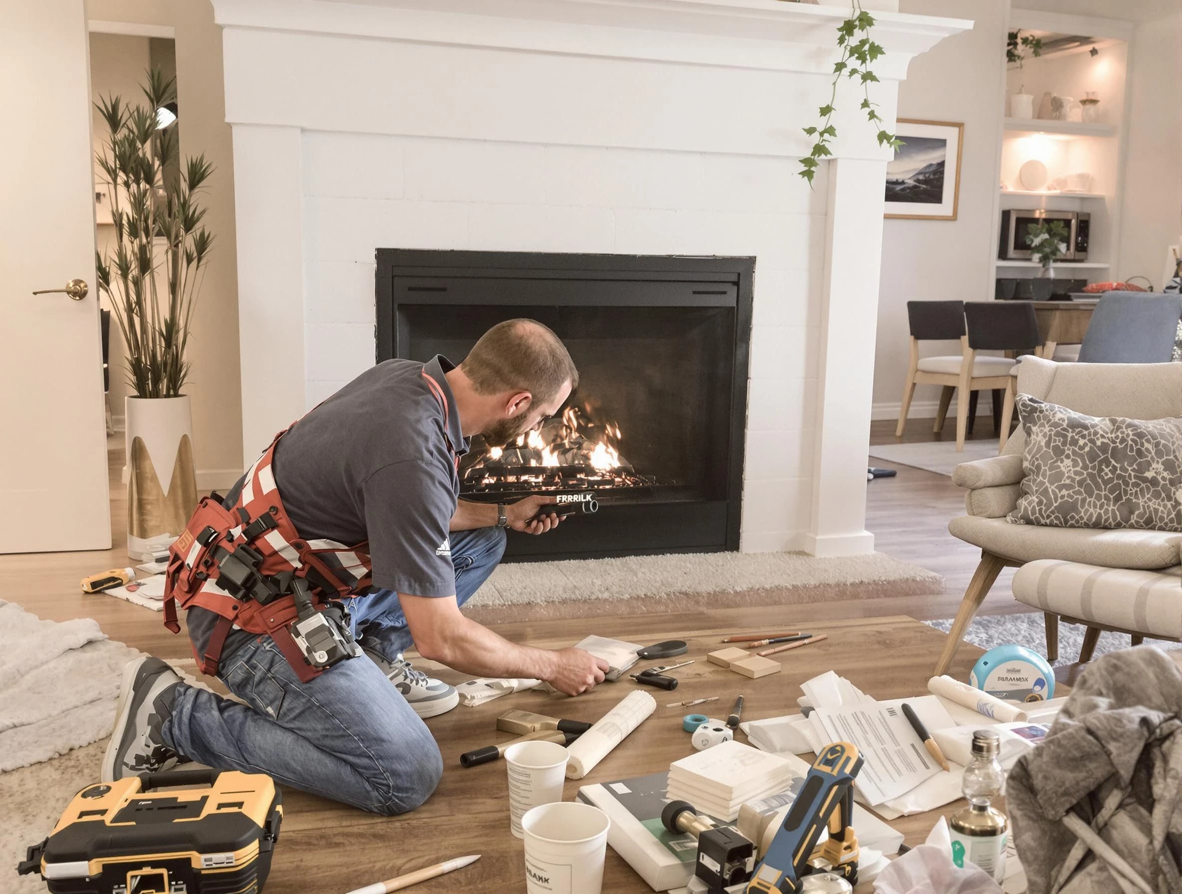 Wyncote Chimney Sweep performing fireplace repair in Wyncote, PA