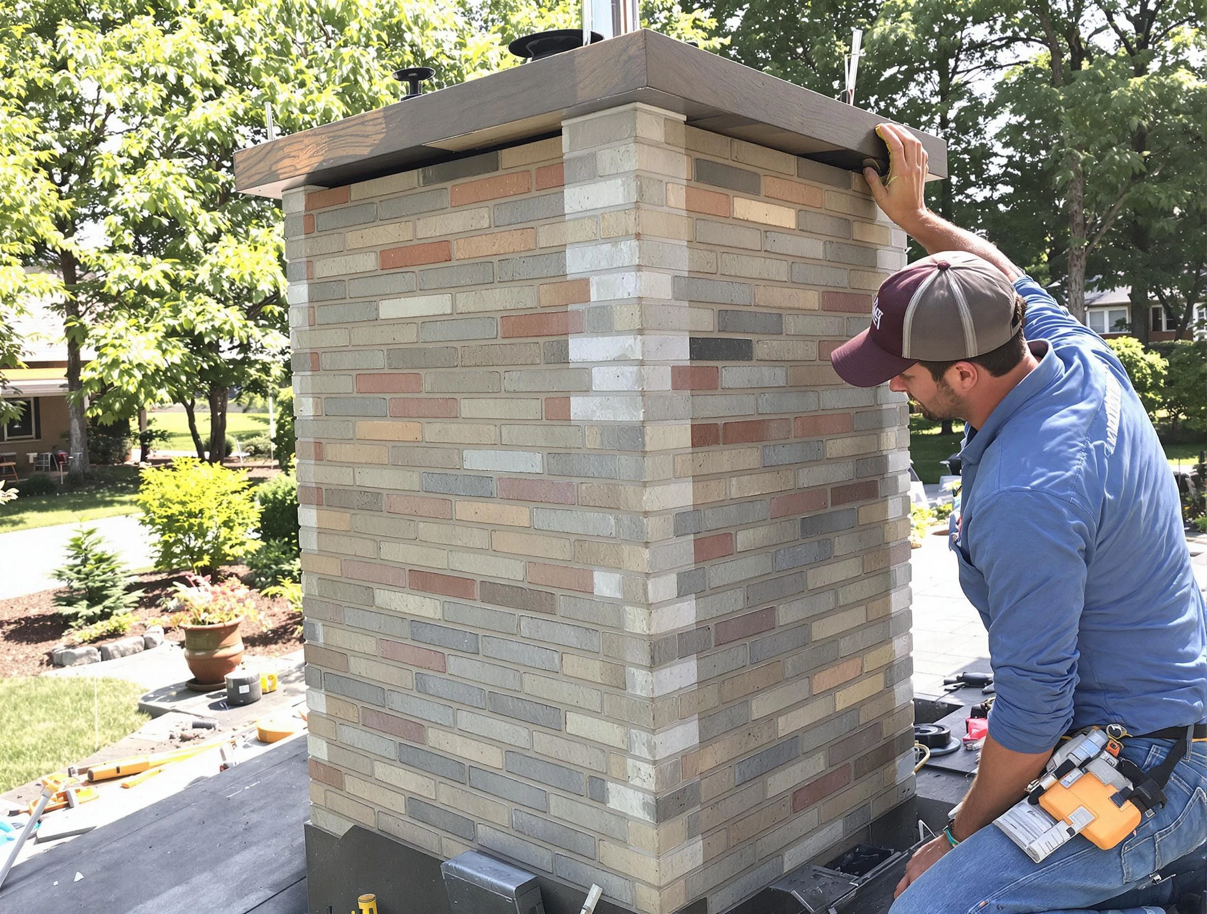 Wyncote Chimney Sweep completing a modern chimney remodel in Wyncote, PA
