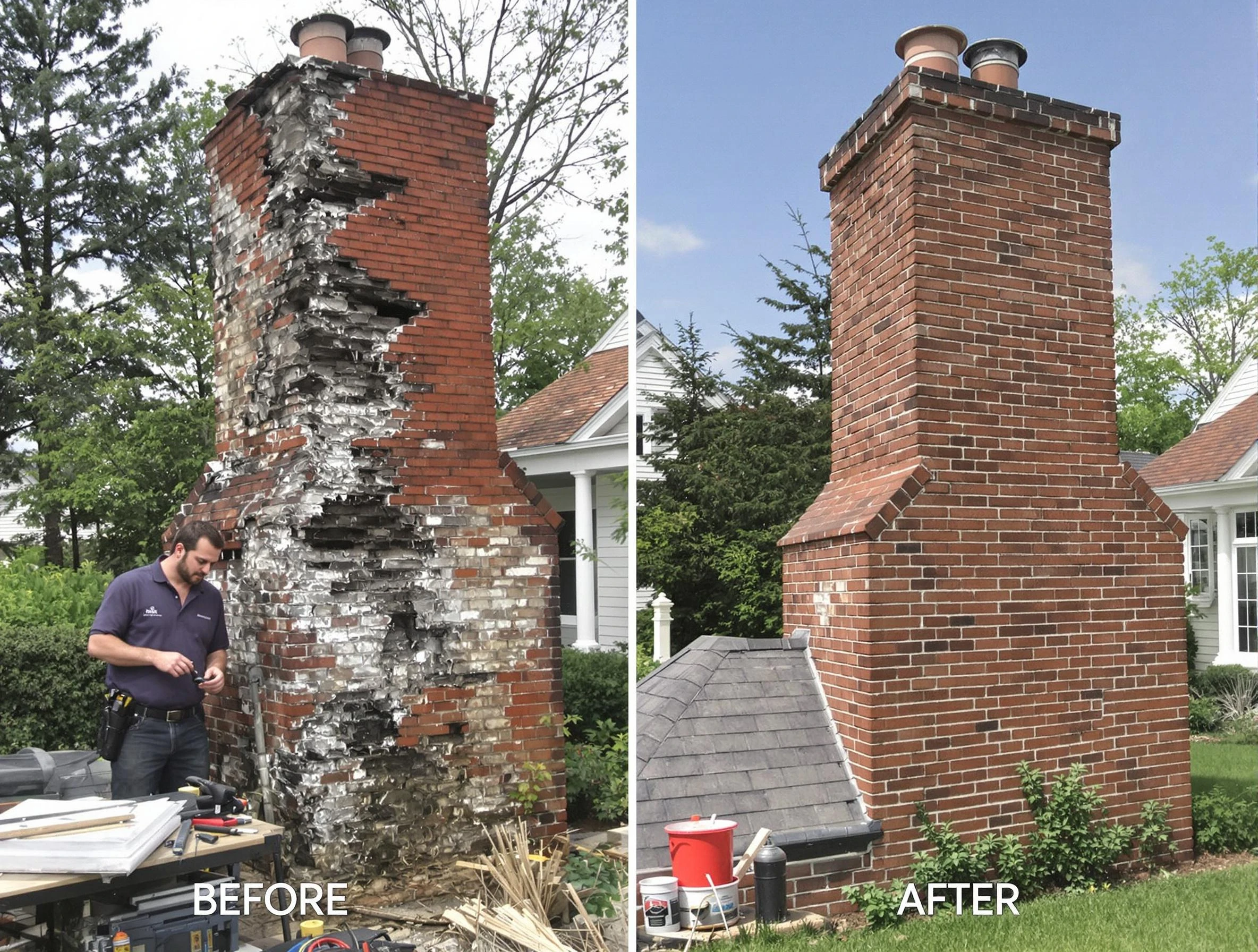 Wyncote Chimney Sweep performing a full chimney restoration in Wyncote, PA