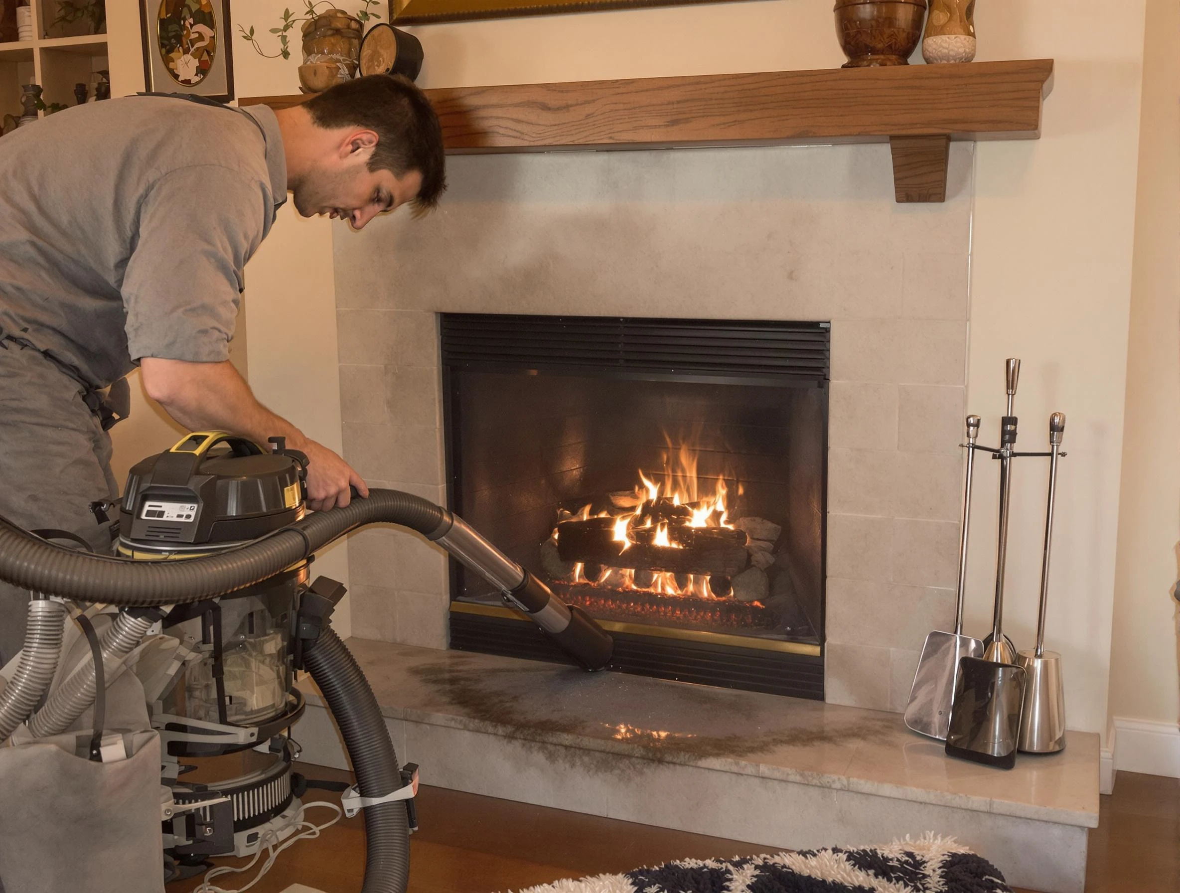 Routine fireplace upkeep by Wyncote Chimney Sweep in Wyncote, PA
