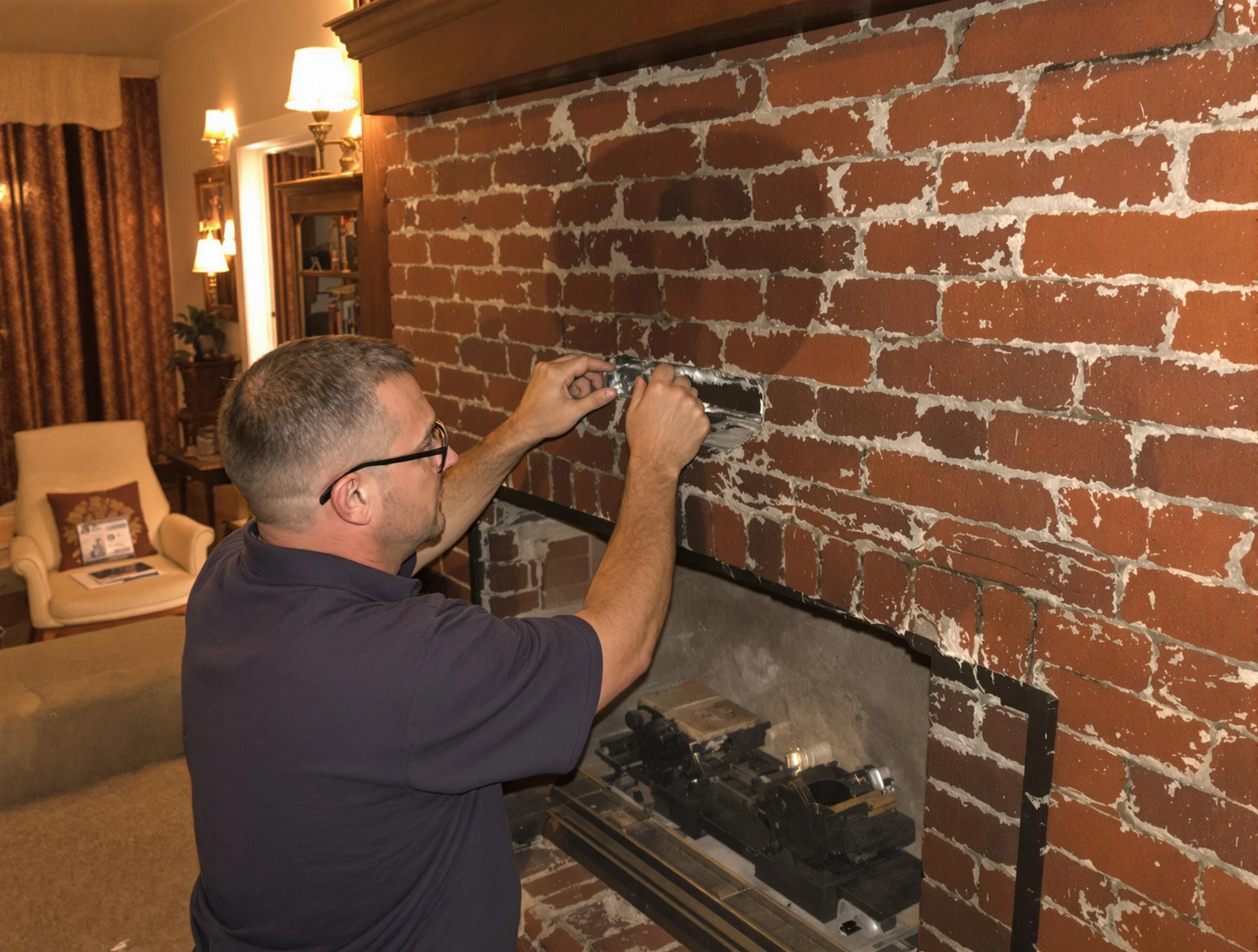 Wyncote Chimney Sweep expert fixing a fireplace in Wyncote, PA
